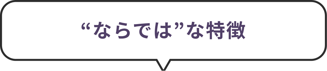 ならではな特徴